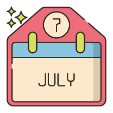 July - Free time and date icons