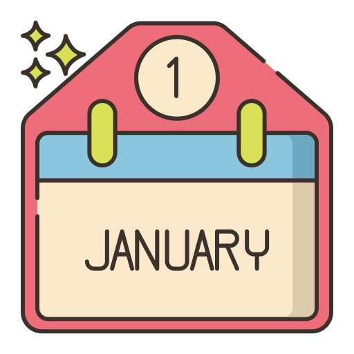 January - Free time and date icons